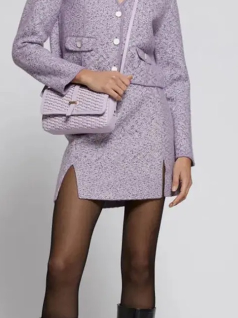& Other Stories Lavender Tweed Mini Skirt